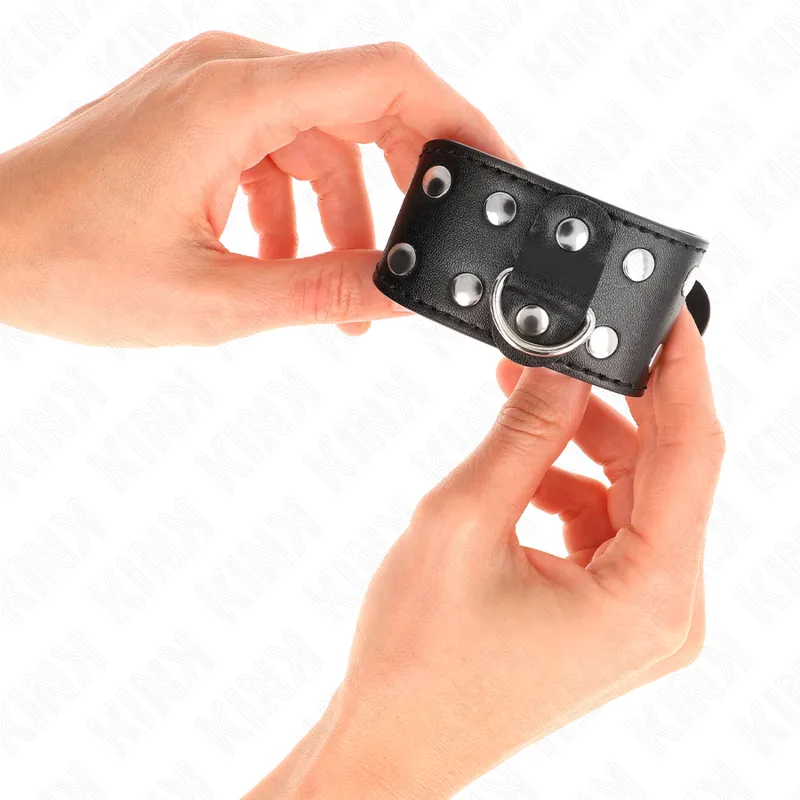 Kink - Wristbands With Double Line Of Adjustable Studs Black 2