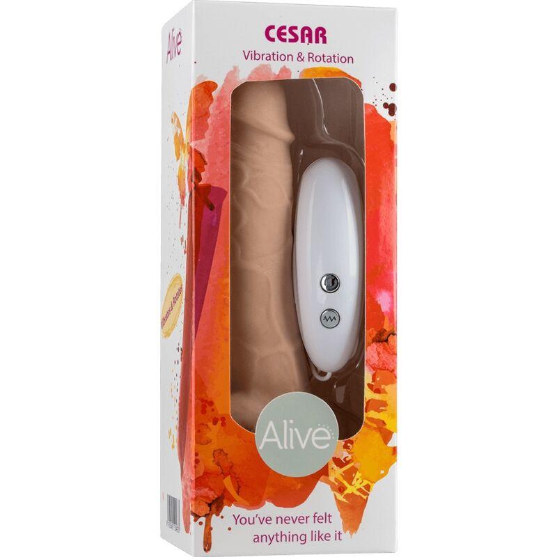Alive - Cesar Realistic Penis Vibrator & Rotator 17.5 Cm