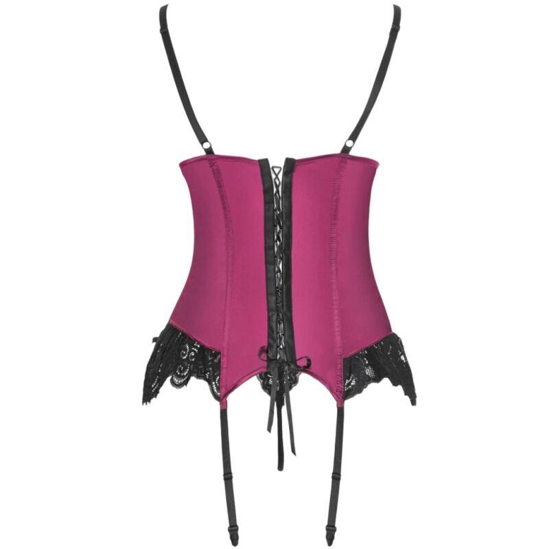 Livco corsetti fashion - agrafena cf 90436 corset + thong burgundy s/m 4