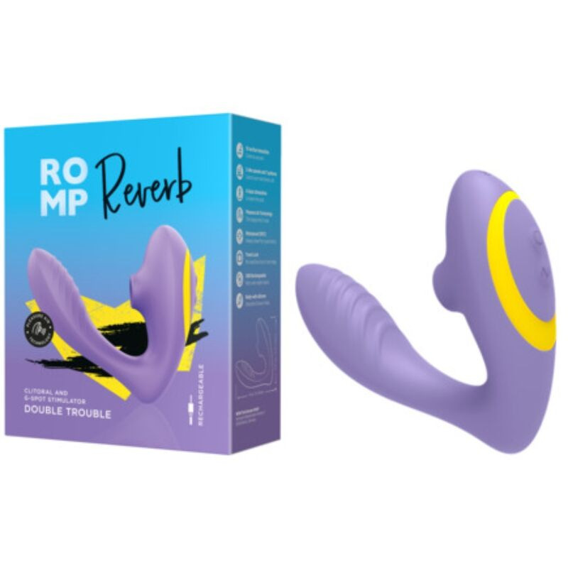 Romp - reverb g-spot stimulator and clitoral suction device purple 7