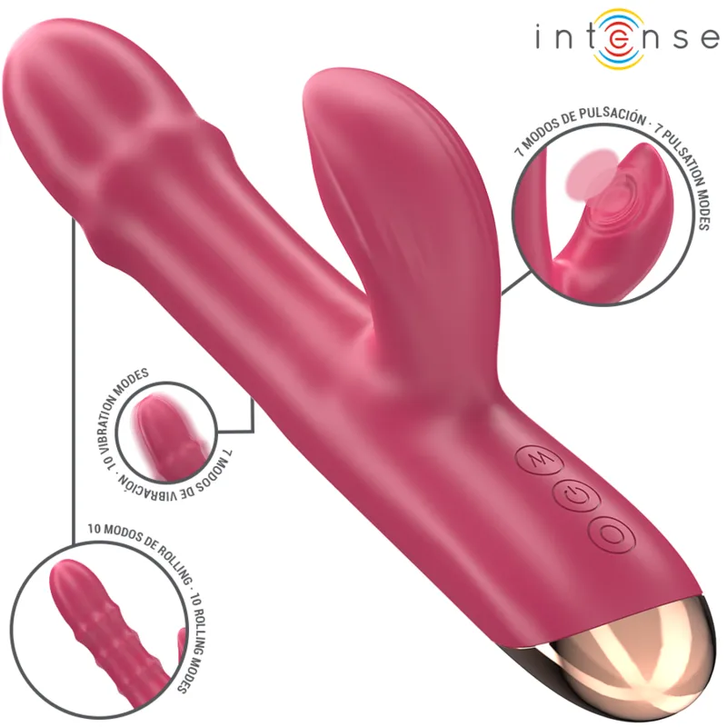 Intense - chloe multifunction vibrator 3 in 1 red 1