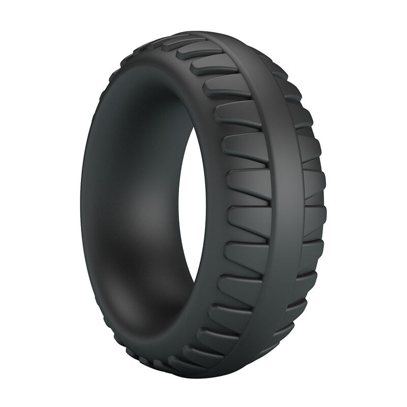 Crazy bull - merritt textured silicone cock ring black 4