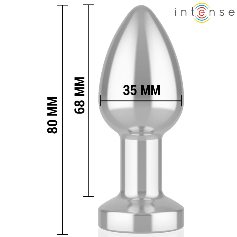 Intense - vibrating metal anal plug with led lights and remote control - size s 3