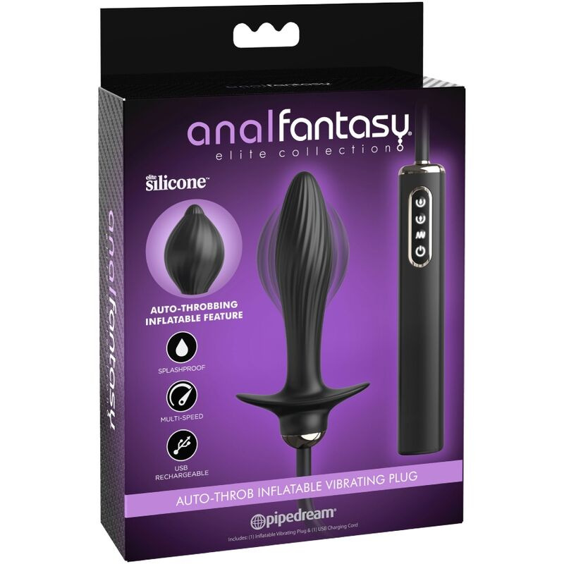 Anal fantasy elite collection - inflatable plug & auto-throb vibrator