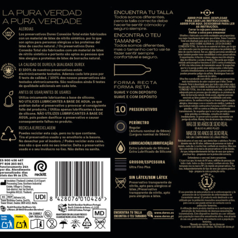 Durex - total connection XL ultra fine plus latex free 10 units 4