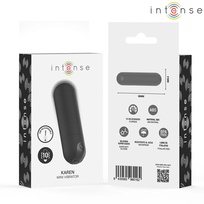 Intense - karen mini rechargeable vibrating bullet black 5