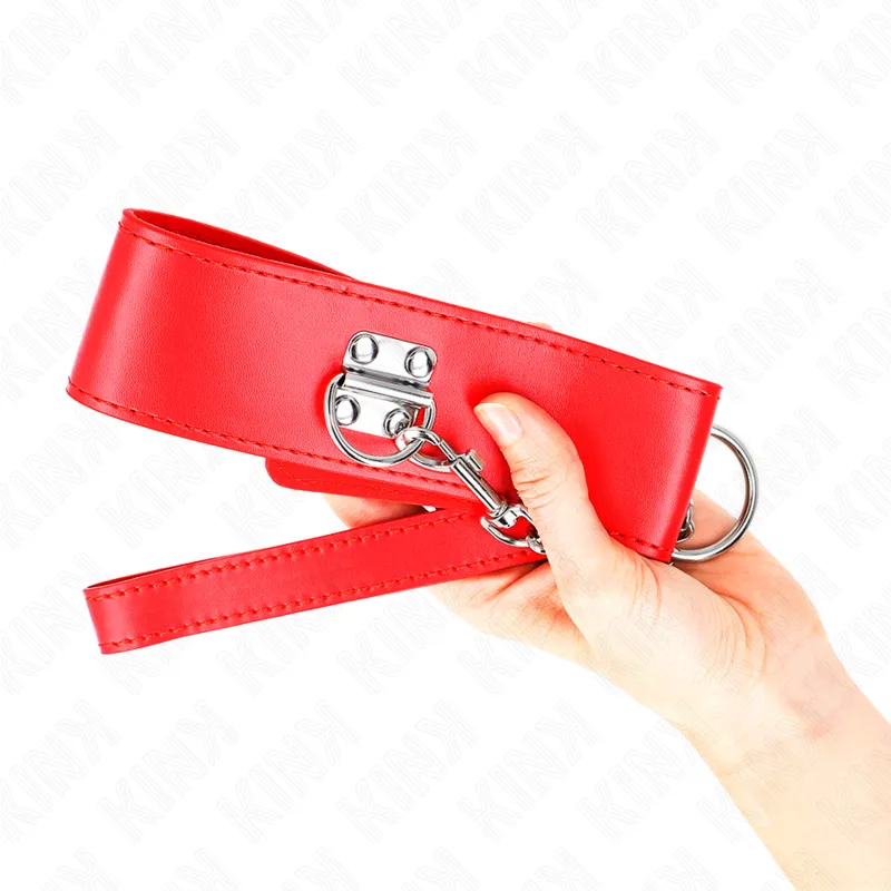 Kink - Necklace With Belt 65 Cm With Wide Red Strap Adjustable 33.5-41 Cm X 5 Cm