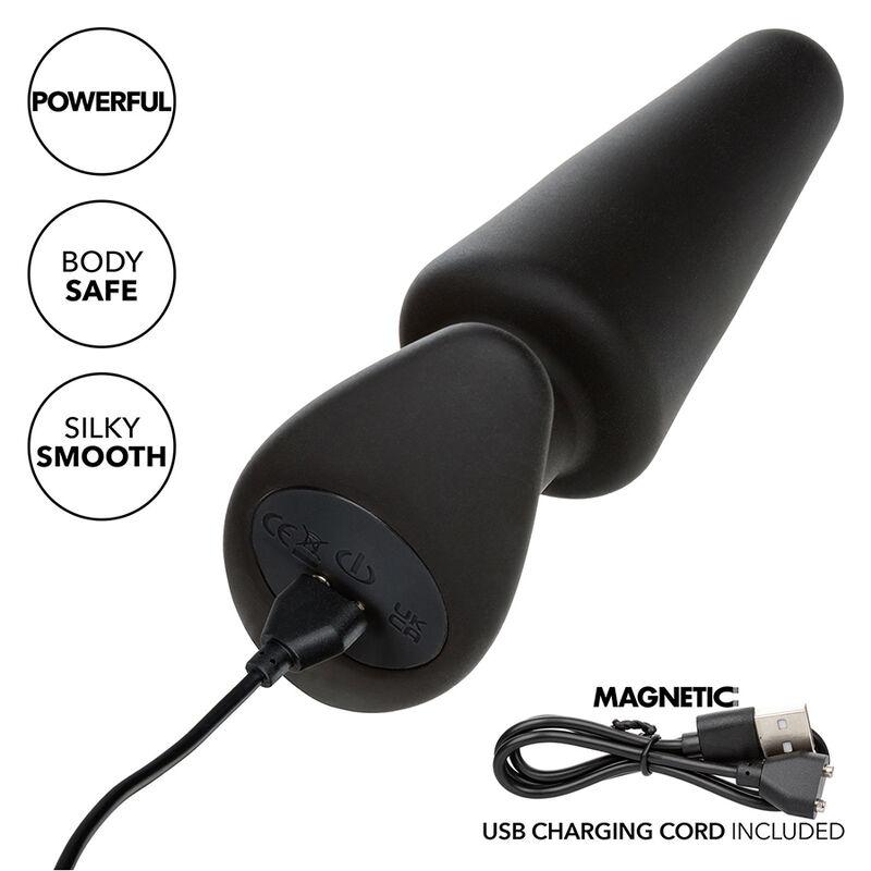 Calexotics - Rock Bottom Tapered Anal Plug 10 Vibraciones Silicone Black 7