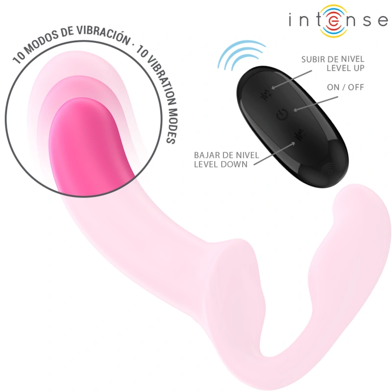 Intense - amy double vibrator 20 cm pink remote control 4