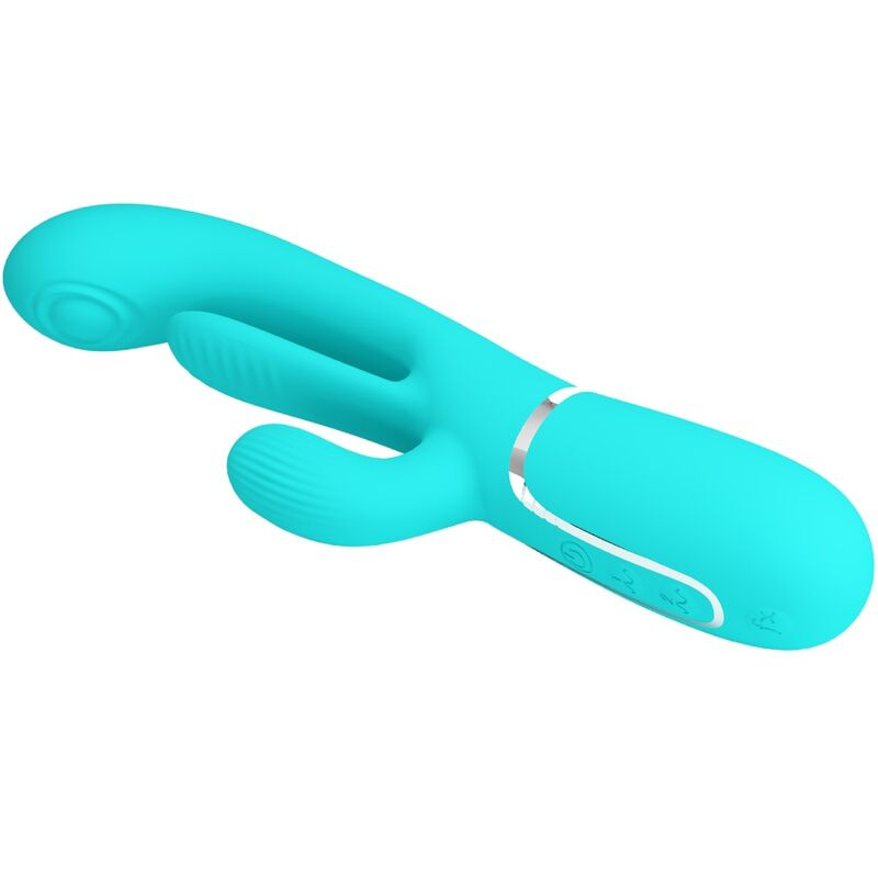 Pretty love - shania triple rabbit multifunction vibrator 3 in 1 blue 2