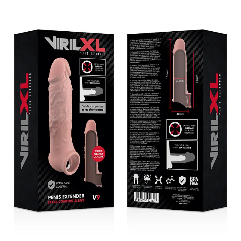 Virilxl Penis Extender Extra Comfort Sleeve V9 Flesh - Návlek Na Penis