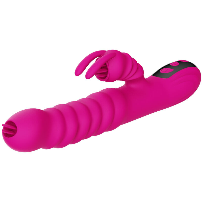 Armony - rabbit double tongue multifunction vibrator fuchsia heat effect