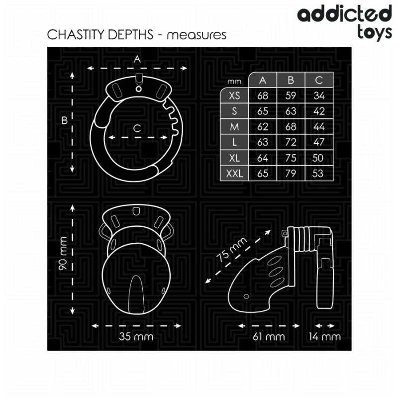 Addicted toys locked - chastity depths penis cage 7.5 cm 4