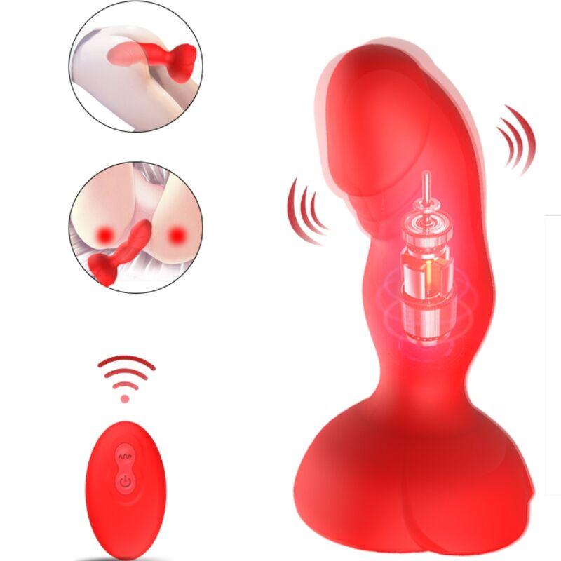 Armony - extreme a bloom rose vibrator & anal plug remote control red