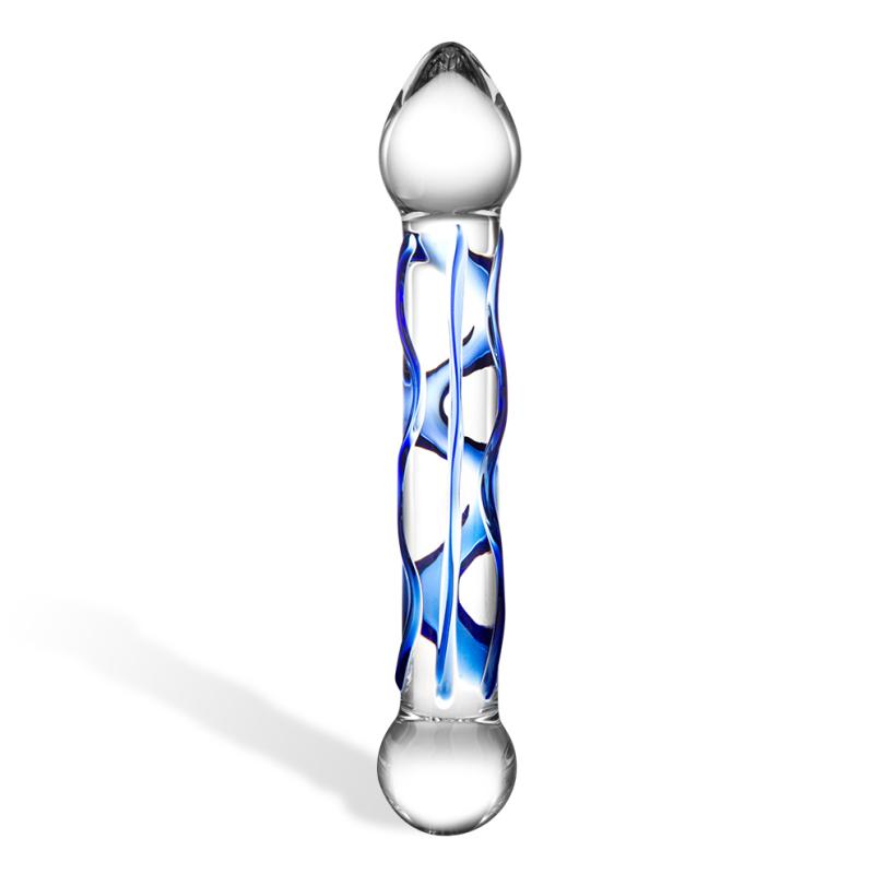 Glas - Full Tip Textured Glass - Sklenené Dildo 2
