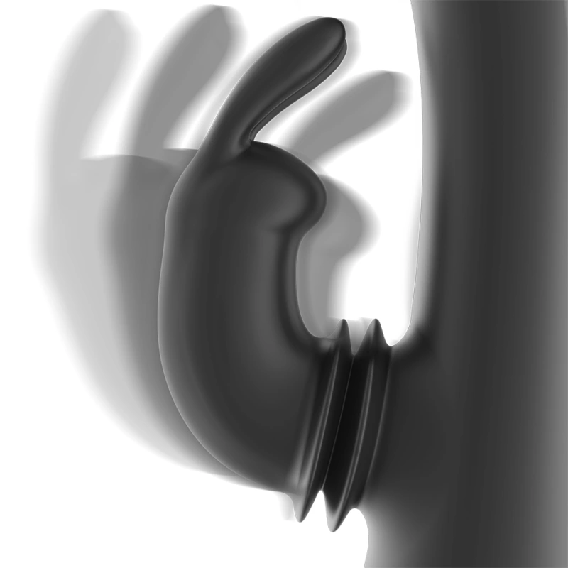 Black&silver - dj. adam rechargeable silicone rabbit stimulator black 5