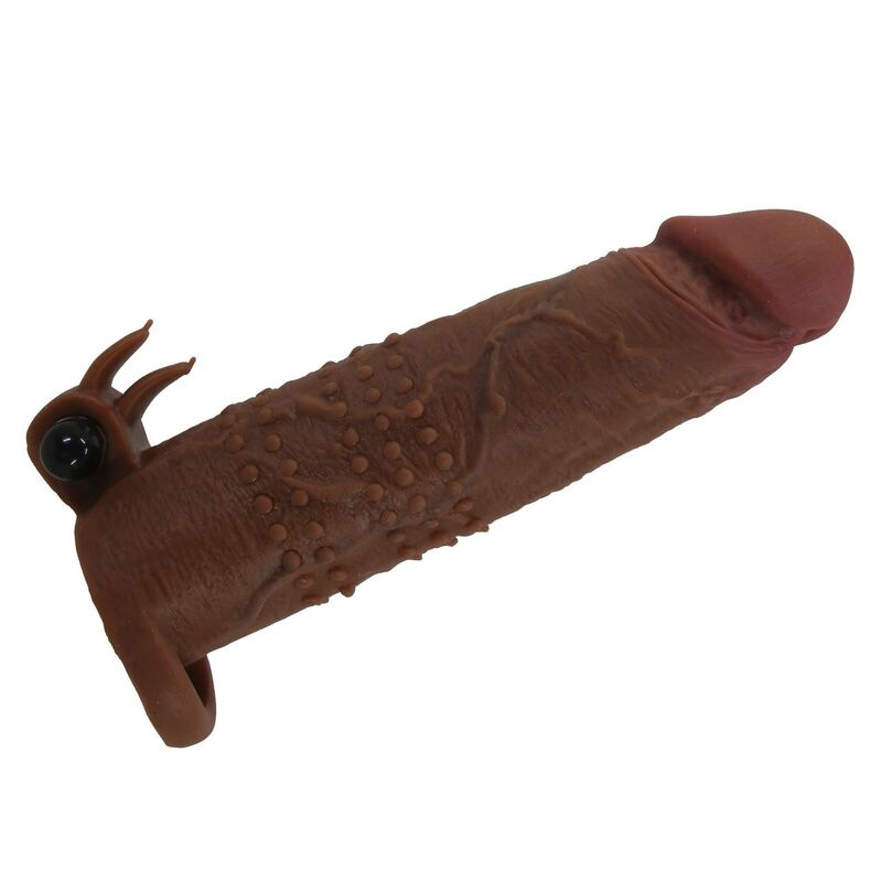 Pretty love - quillon vibrating penis sleeve 20 cm Ø 4 cm brown 3
