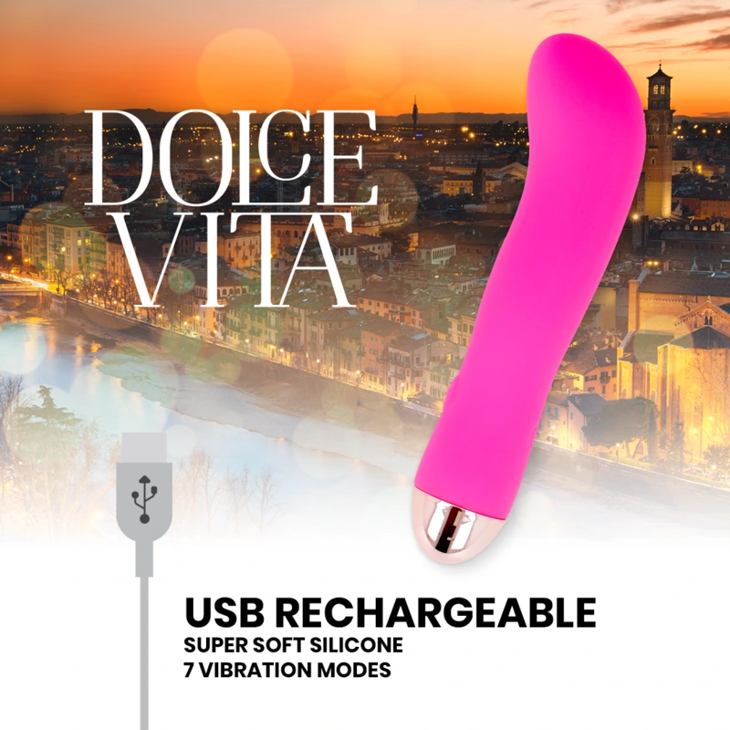 Dolce vita - rechargeable vibrator two pink 7 speeds 4