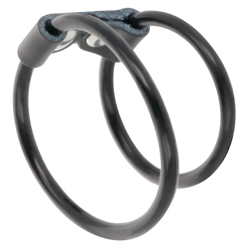 Darkness Leather Double Cock Ring - Krúžok Na Penis