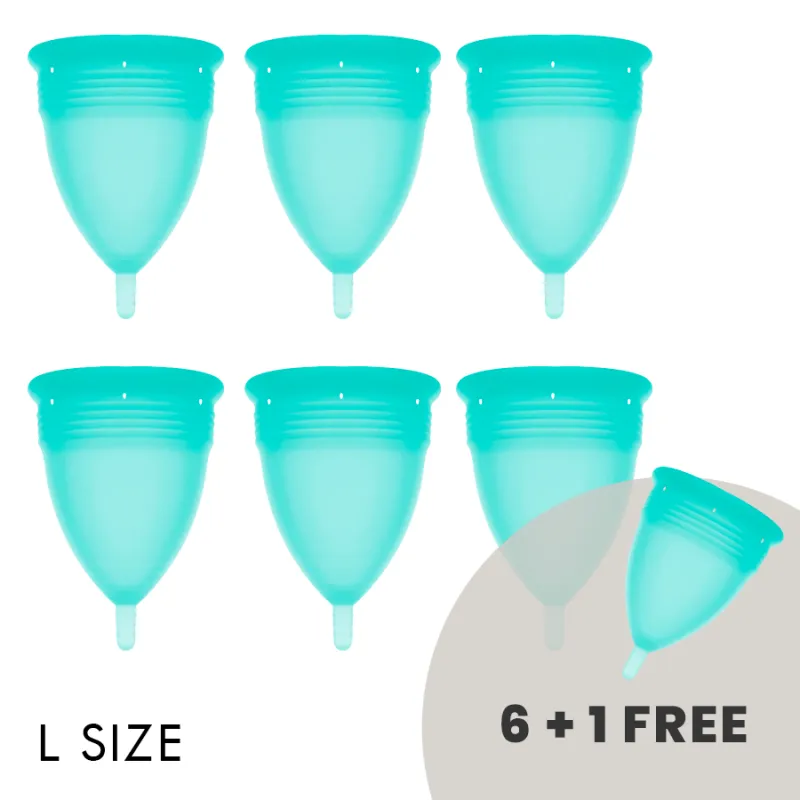 Stercup Menstrual Cup Size L Aquamarine Color Fda Silicone 6