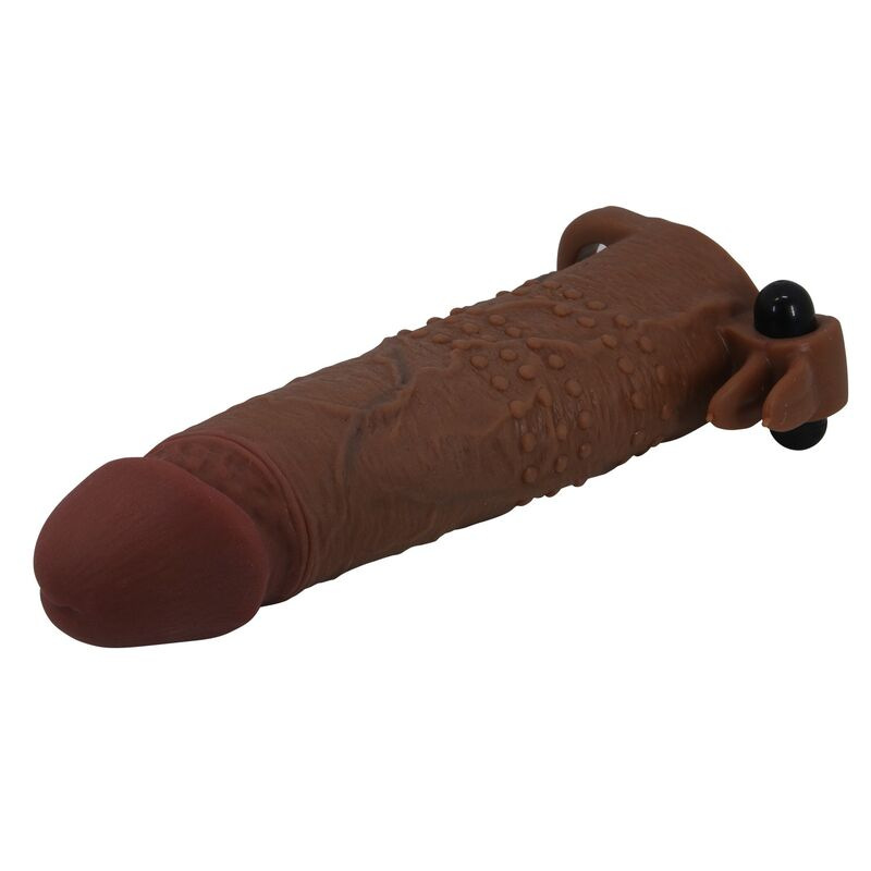Pretty love - quillon vibrating penis sleeve 20 cm Ø 4 cm brown 4