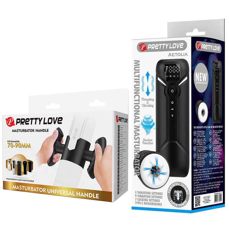 Pretty love - aetola multifunction automatic masturbator with handle black 10