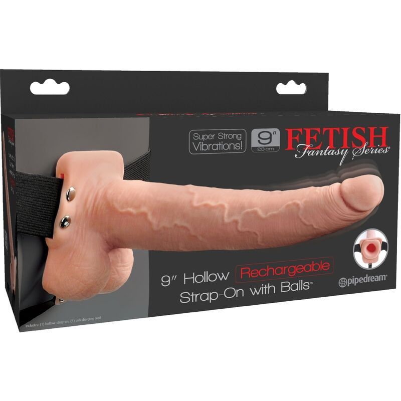 Fetish fantasy series - adjustable harness realistic penis with balls rechargeable and vibrator 23 c 4