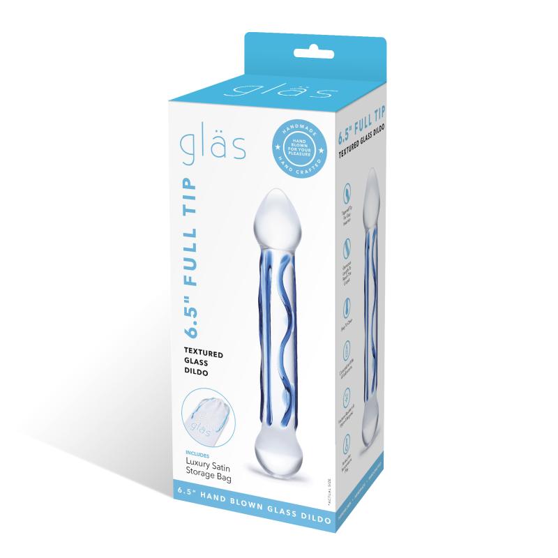 Glas - Full Tip Textured Glass - Sklenené Dildo 1