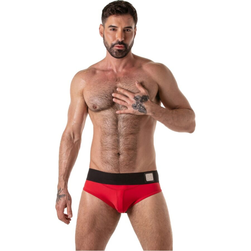 Locker gear - wide waistband jock brief red m 3