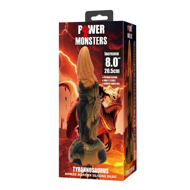 Power monsters - tyrannosaurus bicolor fantasy silicone dildo 20.5 cm Ø 5 cm 1