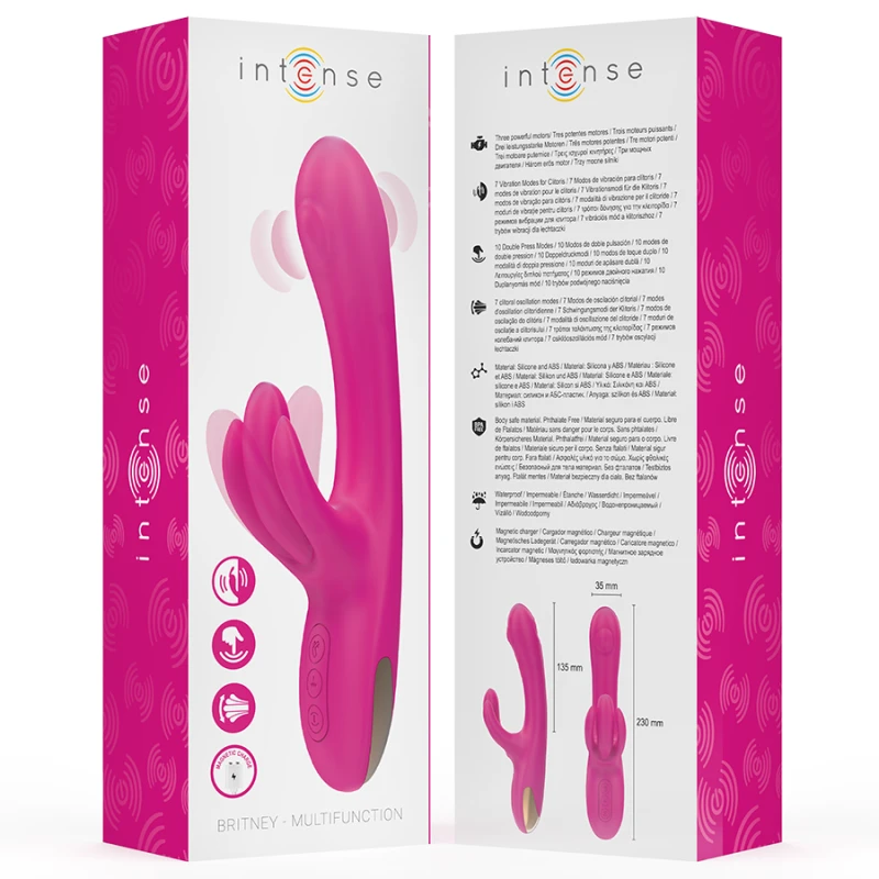 Intense - britney multifunction rabbit vibrator 23 cm pink 7