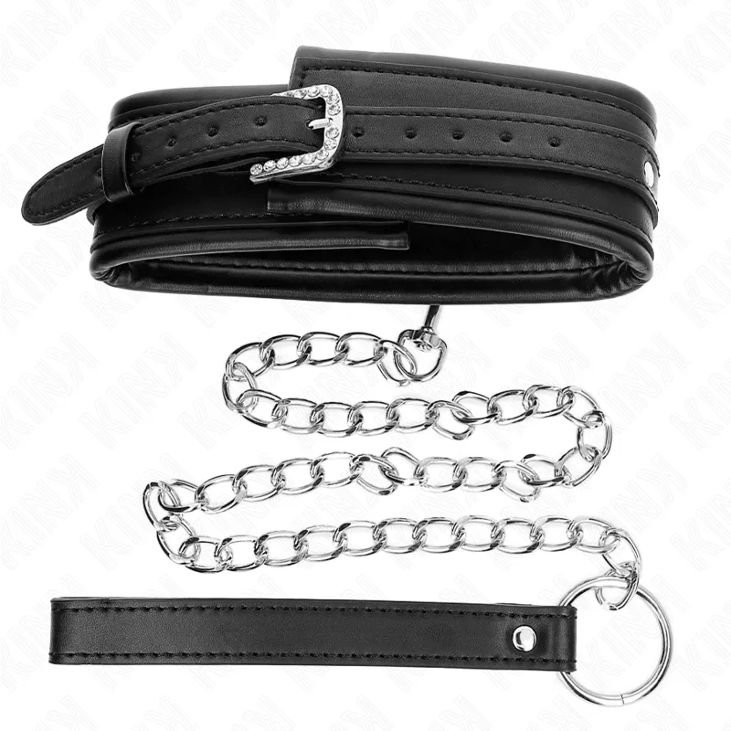 Kink - Necklace With Shiny Buckle Strap 65 Cm 48.5 Cm X 5.3 Cm