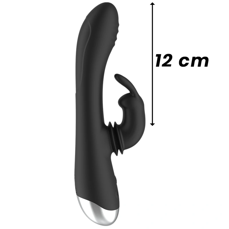 Black&silver - dj. adam rechargeable silicone rabbit stimulator black 6