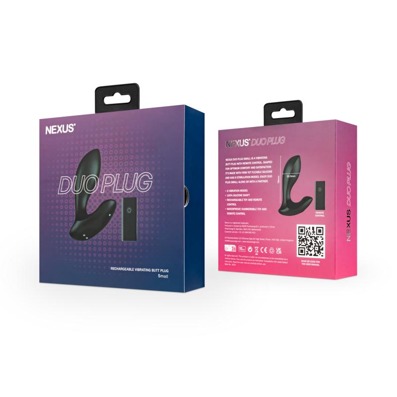 Nexus - Duo Plug Remote Control Beginner Butt Plug Small Black - Masér Prostaty 3