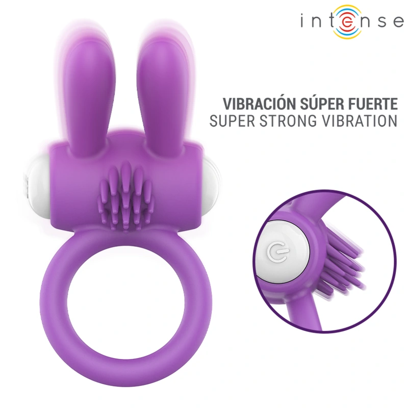 Intense - hopps vibrating penis ring with clitoral stimulation purple 2