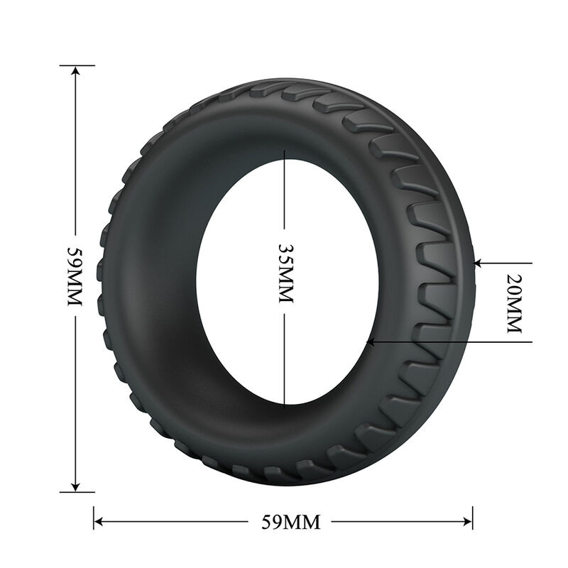Crazy bull - merritt textured silicone cock ring black 6