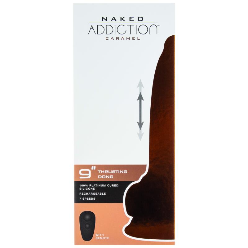 Naked Addiction - 9 Inch Thrusting Dong With Remote Caramel 2