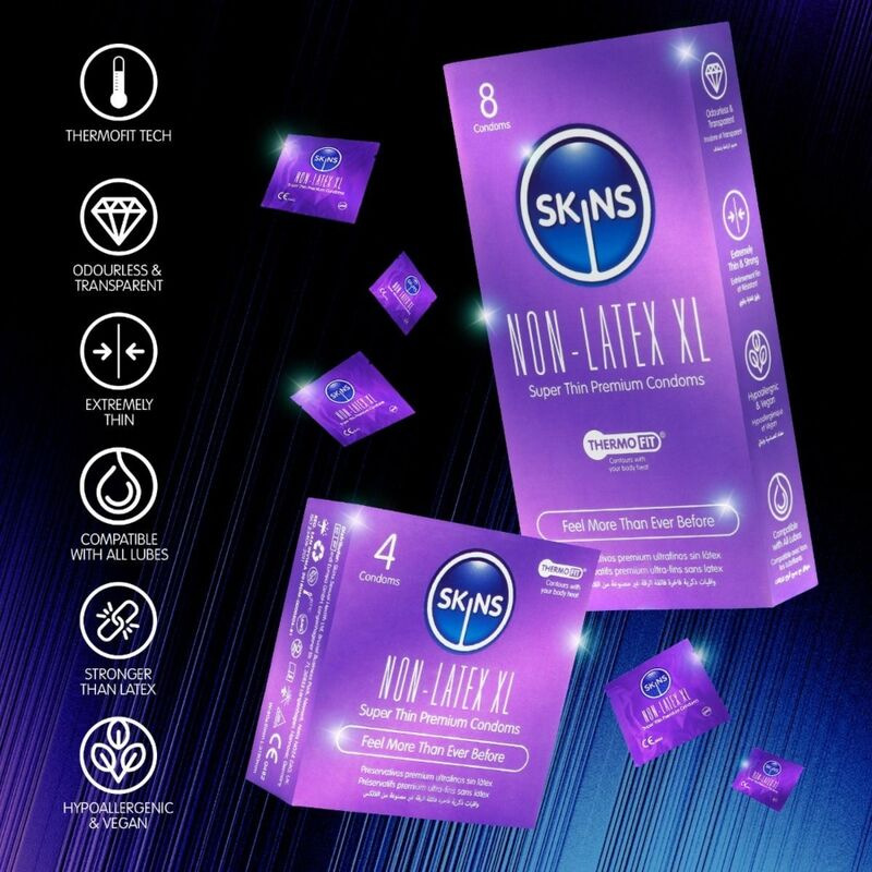 Skins - latex-free condoms xl pack of 4 4