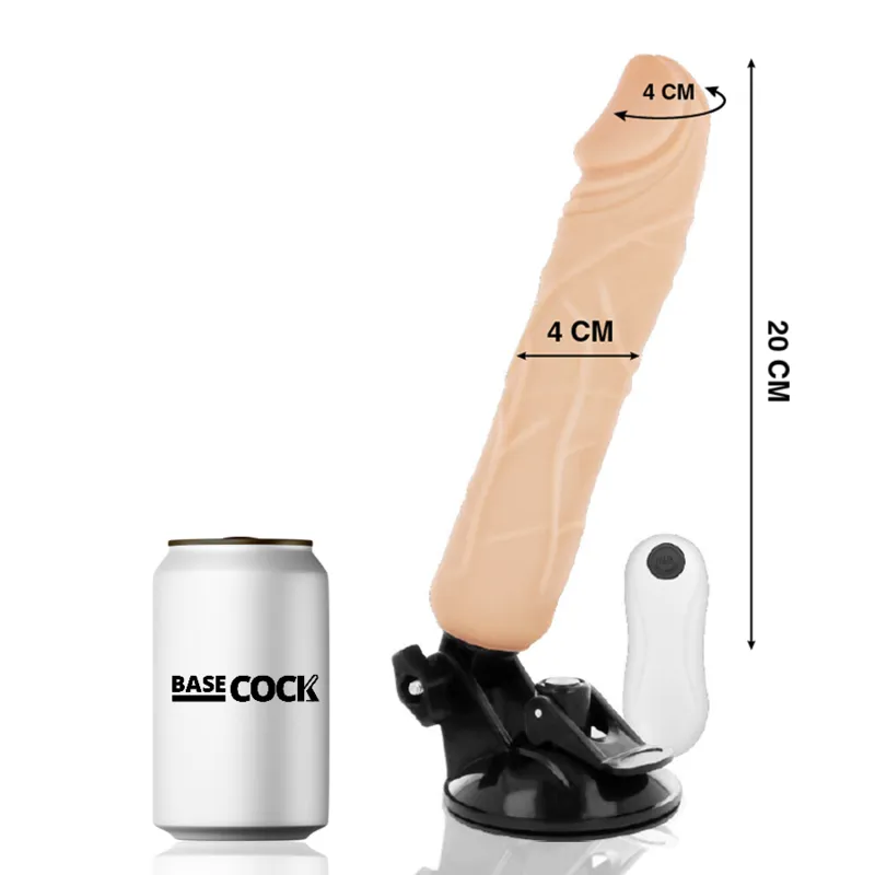 Basecock Realistic Vibrator Remote Control Flesh 20 Cm 1