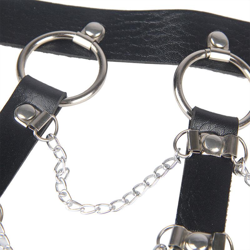 Subblime - Chest Harness Leather Chains Black One Size