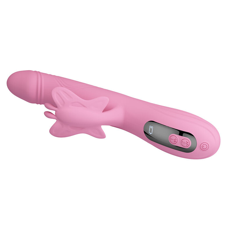 Pretty love - bella rabbit vibrator with butterfly stimulation and led pink 6