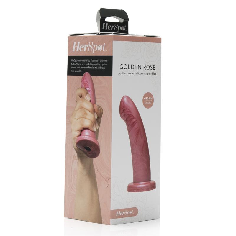 Fleshlight - Herspot Dildo Golden Rose Medium Pink 5