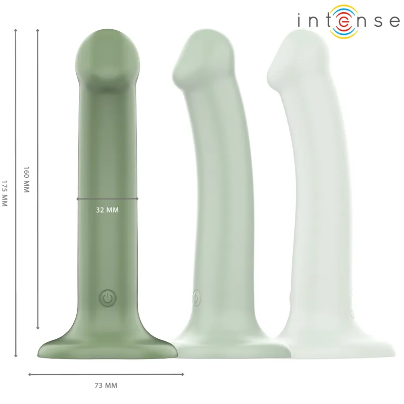 Intense - becca vibrator with suction cup 10 vibrations green remote control 1