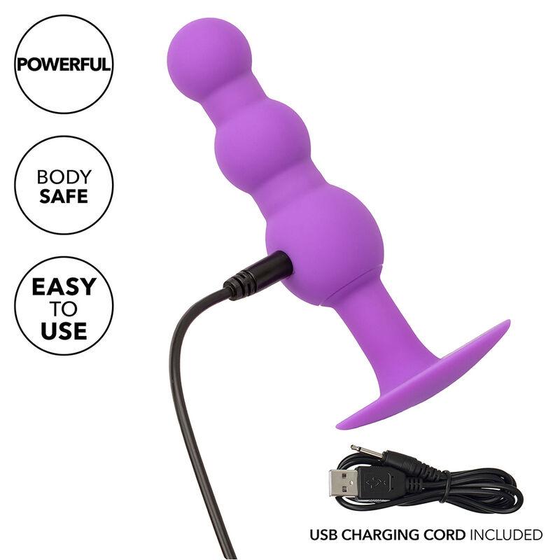 Calexotics - First Time Anal Plug Triple Beaded Probe 10 Vibrations Purple