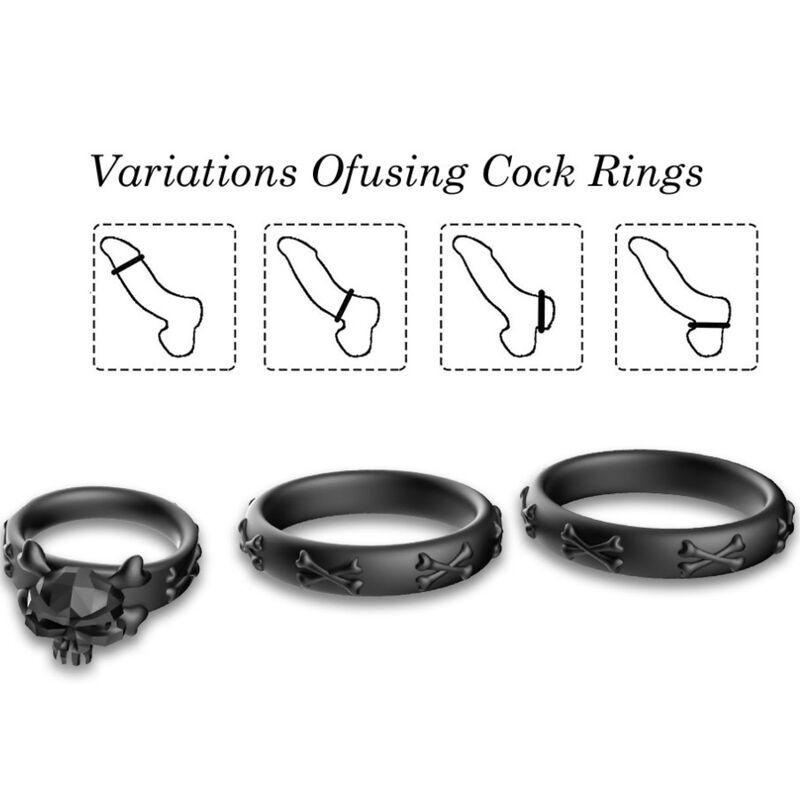 Armony - Rings Calavera Silicone Black