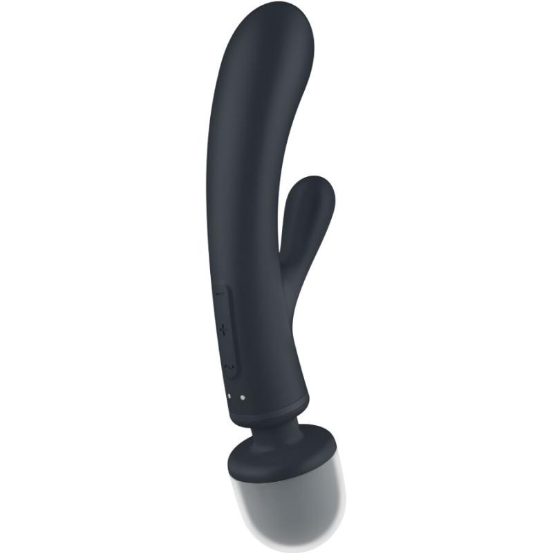 Satisfyer - Triple Lover Rabbit Vibrator Massager Grey - Masážna hlavica a vibrátor 1