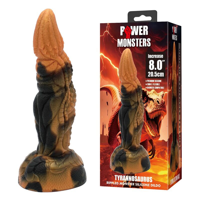Power monsters - tyrannosaurus bicolor fantasy silicone dildo 20.5 cm Ø 5 cm 6