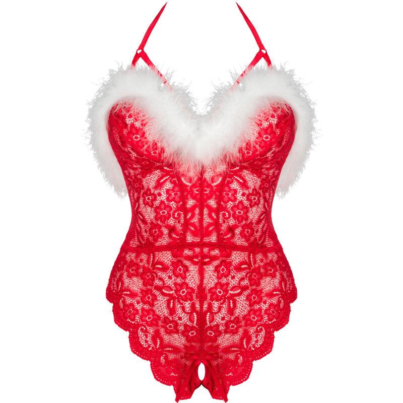 Livco Corsetti Fashion - Santas Lace Lady Body Crotchless Christmas L/Xl