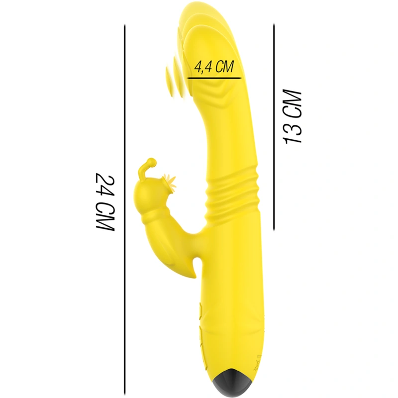 Intense - toky multifunction vibrator up & down with clitoral stimulator yellow 2
