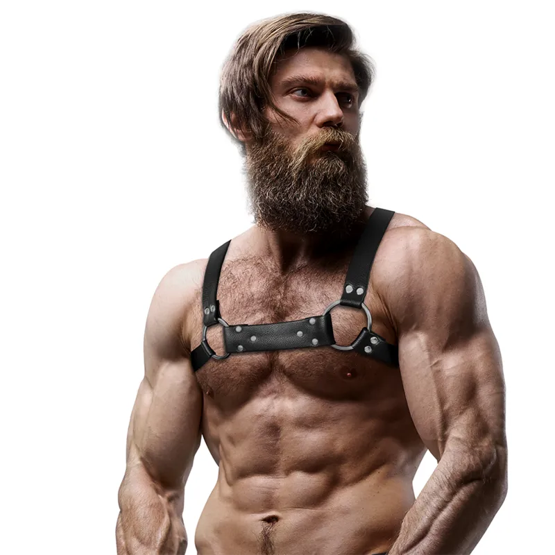 Fetish Submissive Attitude&Trade; - Men&Apos;S Eco-Leather Bulldog Chest Harness Size M/L 3